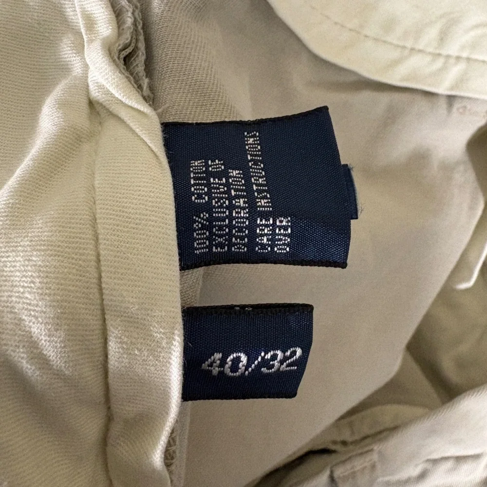Polo Ralph Lauren Ethan Pant Mens 40x32 Beige Pleated Cotton Chino Trousers
